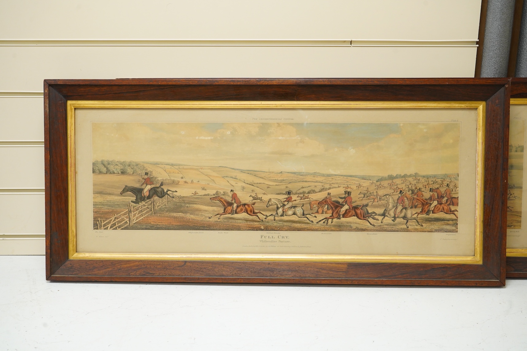 After Henry Thomas Alken (1784-1851), a set of four hunting interest lithographs, to include 'The Meeting', 'Full Cry' and 'The Death', published S & I Fuller, 1820s